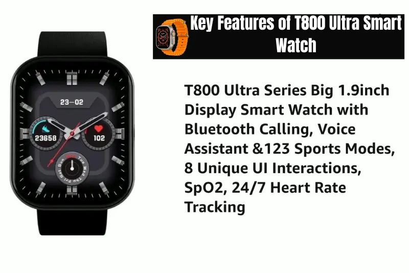 key features of t800 ultra smart watch